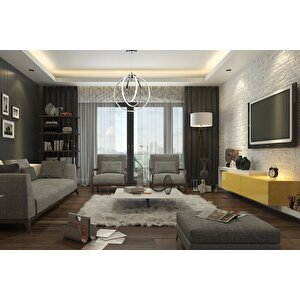 Halka Modern Avize Led 42w 43x40cm Alüminyum Profil Krom Dorbien-av-6166-3k