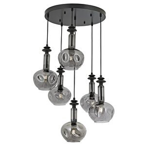 Bone Modern Avize E27 72w 50cm Metal Siyah Avonni-av-1912-6t-gr