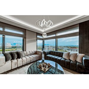 Head Modern Avize Led 94w 47x47cm Alüminyum Profil Krom Dorbien-av-6171-6k-1tk