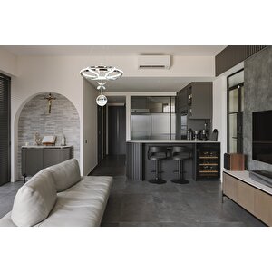 Tepsi Modern Avize Led 55w 43x43cm Alüminyum Profil Krom Dorbien-av-6161-3k-1tk