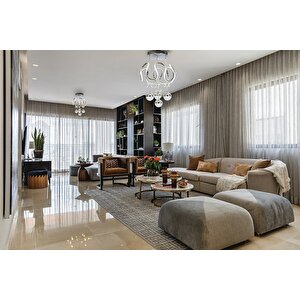 Wave Modern Avize Led 92w 48x48cm Alüminyum Profil Krom Dorbien-av-6162-6k-4tk