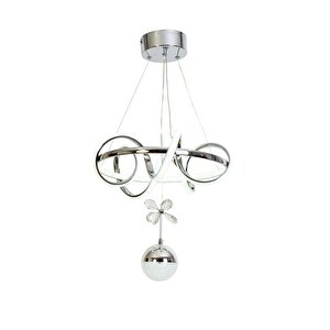 Curly Modern Avize Led 52w 40x40cm Alüminyum Profil Krom Dorbien-av-6123-6k-1tk