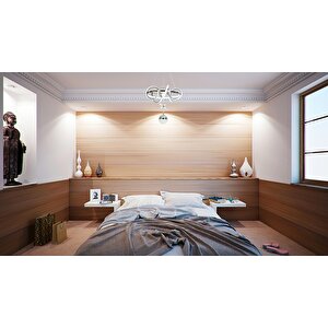 Curly Modern Avize Led 52w 40x40cm Alüminyum Profil Krom Dorbien-av-6123-6k-1tk