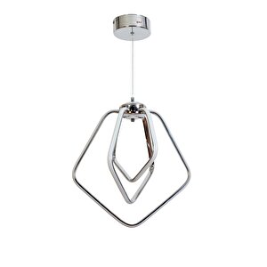 Dörtgen Modern Avize Led 42w 45x41cm Alüminyum Profil Krom Dorbien-av-6168-3k