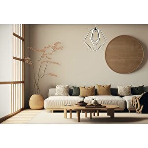 Dörtgen Modern Avize Led 42w 45x41cm Alüminyum Profil Krom Dorbien-av-6168-3k