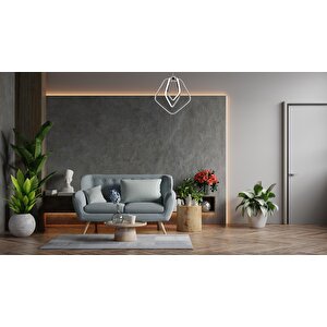 Dörtgen Modern Avize Led 42w 45x41cm Alüminyum Profil Krom Dorbien-av-6168-3k