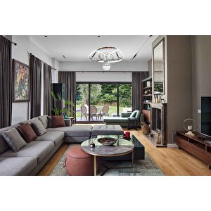 Şans Modern Avize Led 49w 49x45cm Alüminyum Profil Krom Dorbien-av-6117-4k-1tk