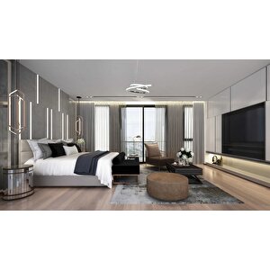 İnfinity Modern Avize Led 30w 32x32cm Alüminyum Profil Krom Dorbien-av-6139-3k