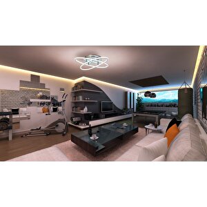 Atom Modern Avize Led 79w 64x64cm Alüminyum Profil Krom Dorbien-ar-6110-2k