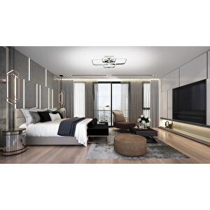 Fly Modern Avize Led 49w 56x46cm Alüminyum Profil Krom Dorbien-ar-6101-4k