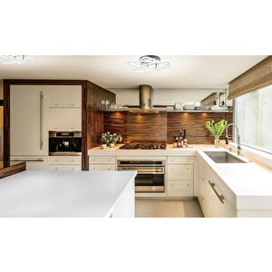Atom Modern Avize Led 120w 64x64cm Alüminyum Profil Krom Dorbien-ar-6111-3k