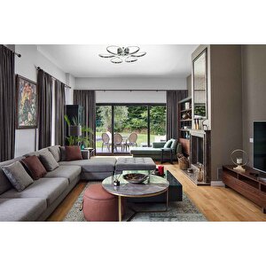 Papatya Modern Avize Led 49w 53x53cm Alüminyum Profil Krom Dorbien-ar-6112-6k
