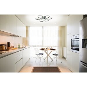 Papatya Modern Avize Led 49w 53x53cm Alüminyum Profil Krom Dorbien-ar-6112-6k