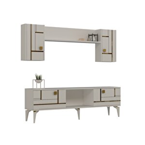 Maddera 150 Cm Tv Üni̇tesi̇ Takimi Beyaz-Altın