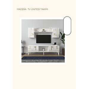Maddera 150 Cm Tv Üni̇tesi̇ Takimi Beyaz-Altın
