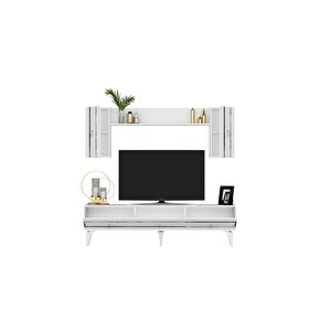 İpek 180 Cm Tv Ünitesi Takımı Beyaz-gümüş