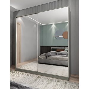 Bodrum Sürgü Kapaklı Dolap Gardırop Füme 180cm Montaj Dahil