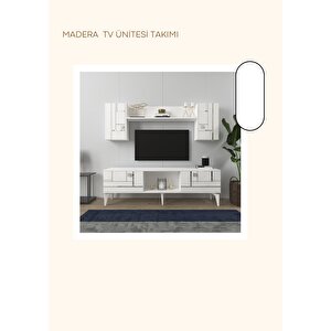 Maddera 150 Cm Tv Üni̇tesi̇ Takimi Beyaz-Gümüş