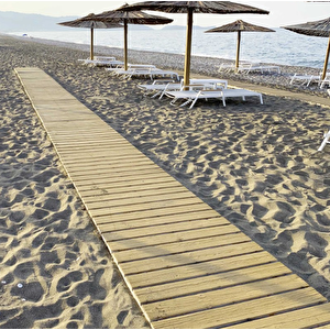 Iahşap Sahil Yürüyüş Yolu 200 Cm Veranda Yolu Ahşap Bahçe Yolu 70x200 cm