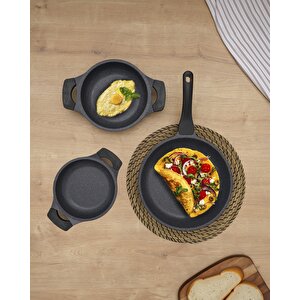 Thermoad | Tava Sahan Trio Set | Flora Serisi | 3 Parça | Gri