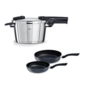 Vitaquick Glossy 4,5 Litre Düdüklü Tencere + Tava Set
