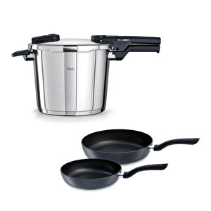 Vitaquick Glossy 6 Litre Düdüklü Tencere + Tava Set