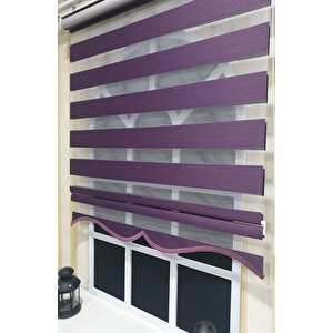 Zebra Stor Perde Mor Etek Dilimli  Stb 400 V18