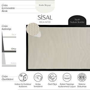 Riga M720 Hav Toz Vermez Kolay Temizlenen Hasır Doku İnce Düğüm İthal Sisal Halı 120x200 cm