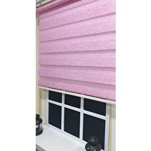 Lux Bambu Stor Zebra Perde Fuşya Pembe Etek Dilimli  Stb 400 V16 190x260 cm