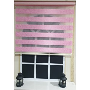 Lux Bambu Stor Zebra Perde Fuşya Pembe Etek Dilimli  Stb 400 V16 130x200 cm