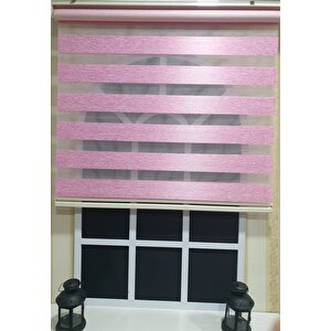 Lux Bambu Stor Zebra Perde Fuşya Pembe Etek Dilimli  Stb 400 V16