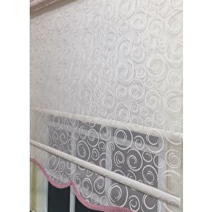 Çift Mekanizmalı Pembe Tül Perde Ve Ekru Stor Perde Stb2015-v12 150x260 cm