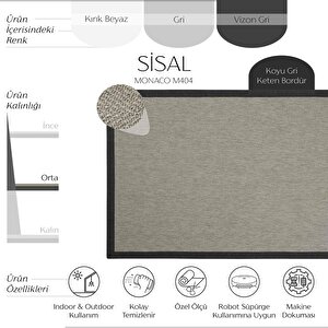 Cool Halı Monaco M404 Hav Toz Vermez Kolay Temizlenen Hasır Doku Balık Sırtı İthal Sisal Halı