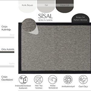 Berlin M406 Hav Toz Vermez Kolay Temizlenen Hasır Doku Balık Sırtı Ithal Sisal Halı 160x250 cm