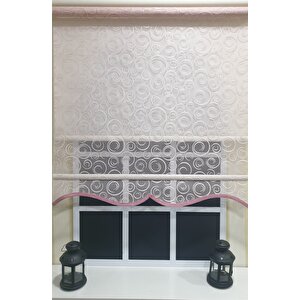 Çift Mekanizmalı Pembe Tül Perde Ve Ekru Stor Perde Stb2015-v12 100x260 cm