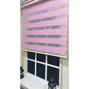 Lux Bambu Stor Zebra Perde Fuşya Pembe Etek Dilimli  Stb 400 V16 100x200 cm