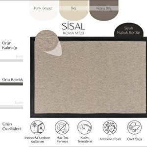 Roma M720 Hav Toz Vermez Kolay Temizlenen Hasır Doku Ince Düğüm Ithal Sisal Halı 100x150 cm