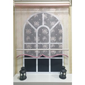 Çift Mekanizmalı Pembe Tül Perde Ve Ekru Stor Perde Stb2015-v09 120x200 cm