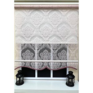 Çift Mekanizmalı Pembe Tül Perde Ve Ekru Stor Perde Stb2015-v06 110x200 cm