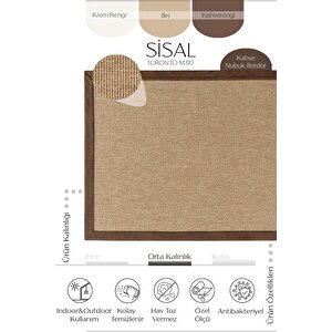 Toronto M310 Hav Toz Vermez Kolay Temizlenen Hasır Dokulu Iri Düğüm Ithal Sisal Halı 160x300 cm