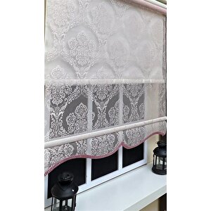Çift Mekanizmalı Pembe Tül Perde Ve Ekru Stor Perde Stb2015-v06 150x260 cm