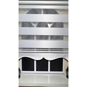 Pliseli Zebra Stor Perde Beyaz  Etek Dilimli Stb480