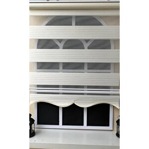 Pliseli Zebra Stor Perde Ekru Etek Dilimli Stb-481 180x200 cm