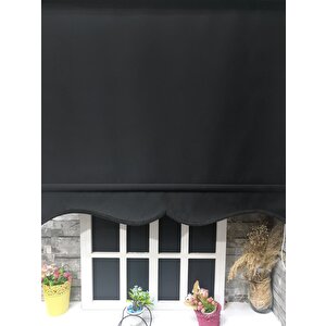 Siyah Stor Perde Etek Dilimli Stb-5322 190x200 cm