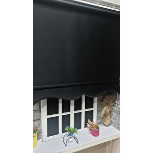 Siyah Stor Perde Etek Dilimli Stb-5322