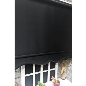 Siyah Stor Perde Etek Dilimli Stb-5322 200x260 cm