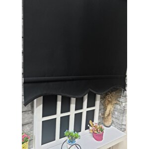 Siyah Stor Perde Etek Dilimli Stb-5322 200x260 cm