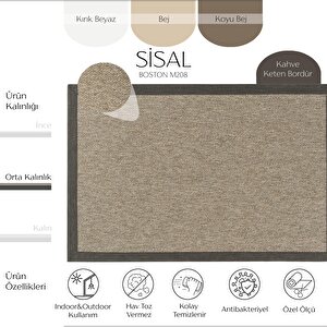 Boston M208 Hav Toz Vermez Kolay Temizlenen Hasır Doku Balık Sırtı Ithal Sisal Halı 120x180 cm