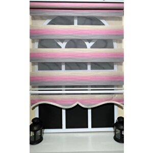 Zebra Stor Perde Pembe Gri Renk Geçişli Etek Dilimli St 046 200x260 cm