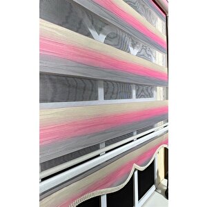 Zebra Stor Perde Pembe Gri Renk Geçişli Etek Dilimli St 046 200x260 cm